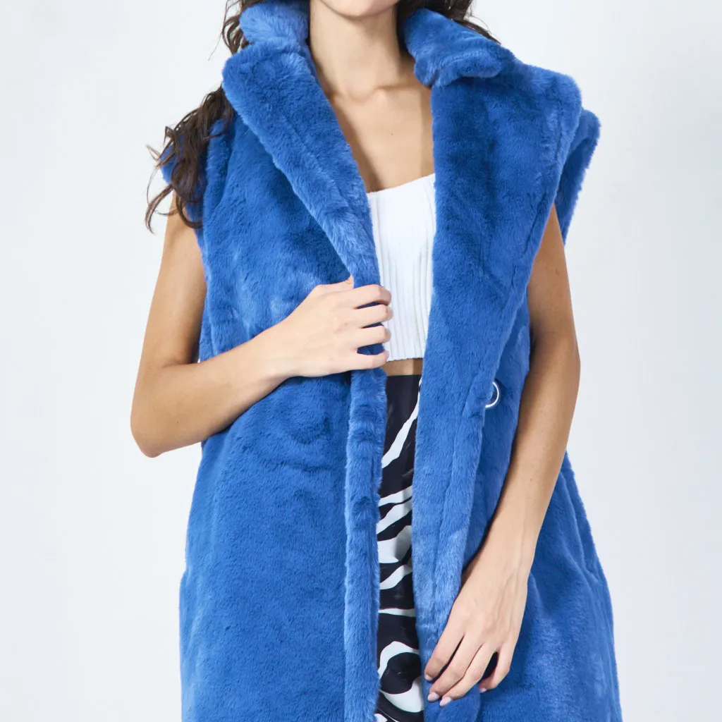 Stylish sleeveless faux fur vest wholesale