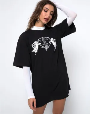 Sunny Kiss Tee in Black Forever or Never