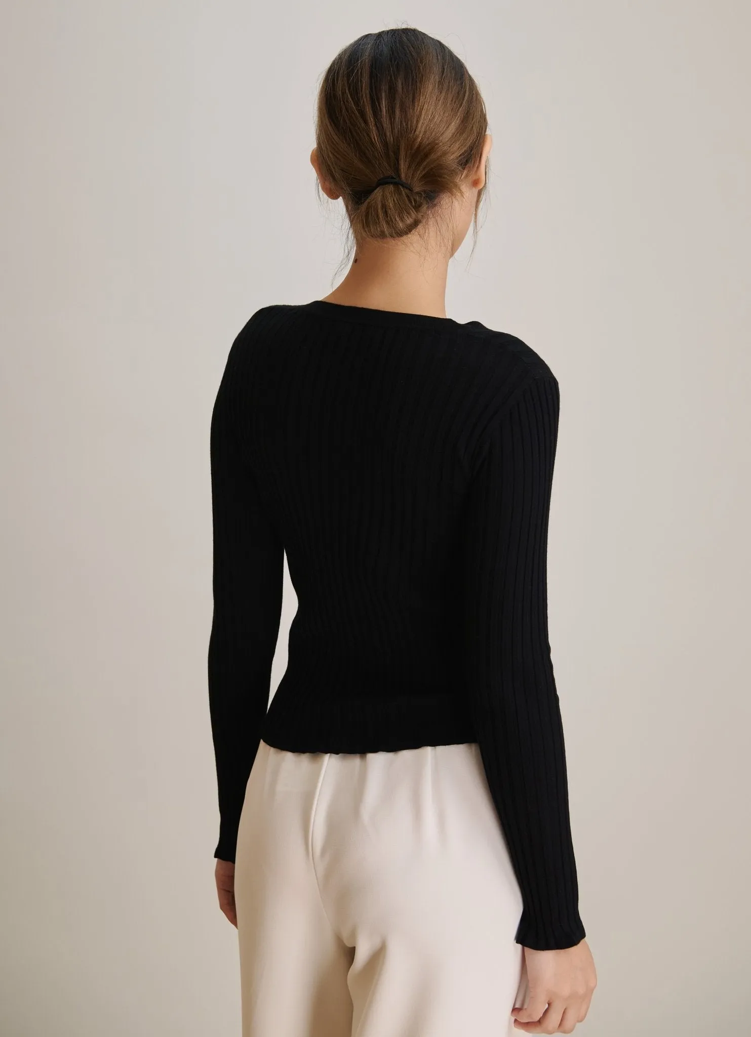 SUSAN slim-fit cardigan (Black)