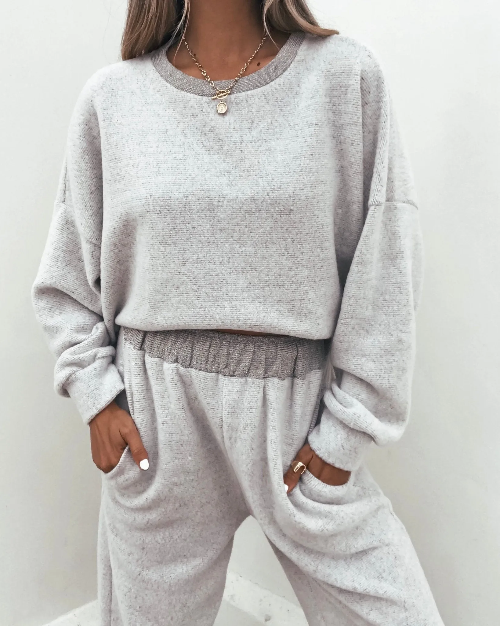 Taupe Brushed Lounge Sweatshirt