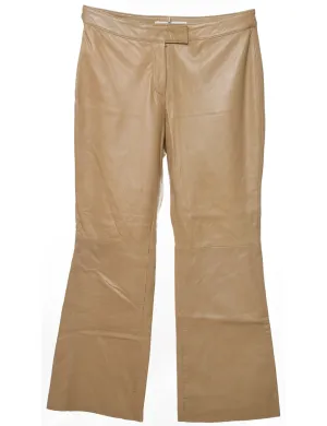 Tommy Hilfiger Light Brown Flared Leather Trousers - W32 L29