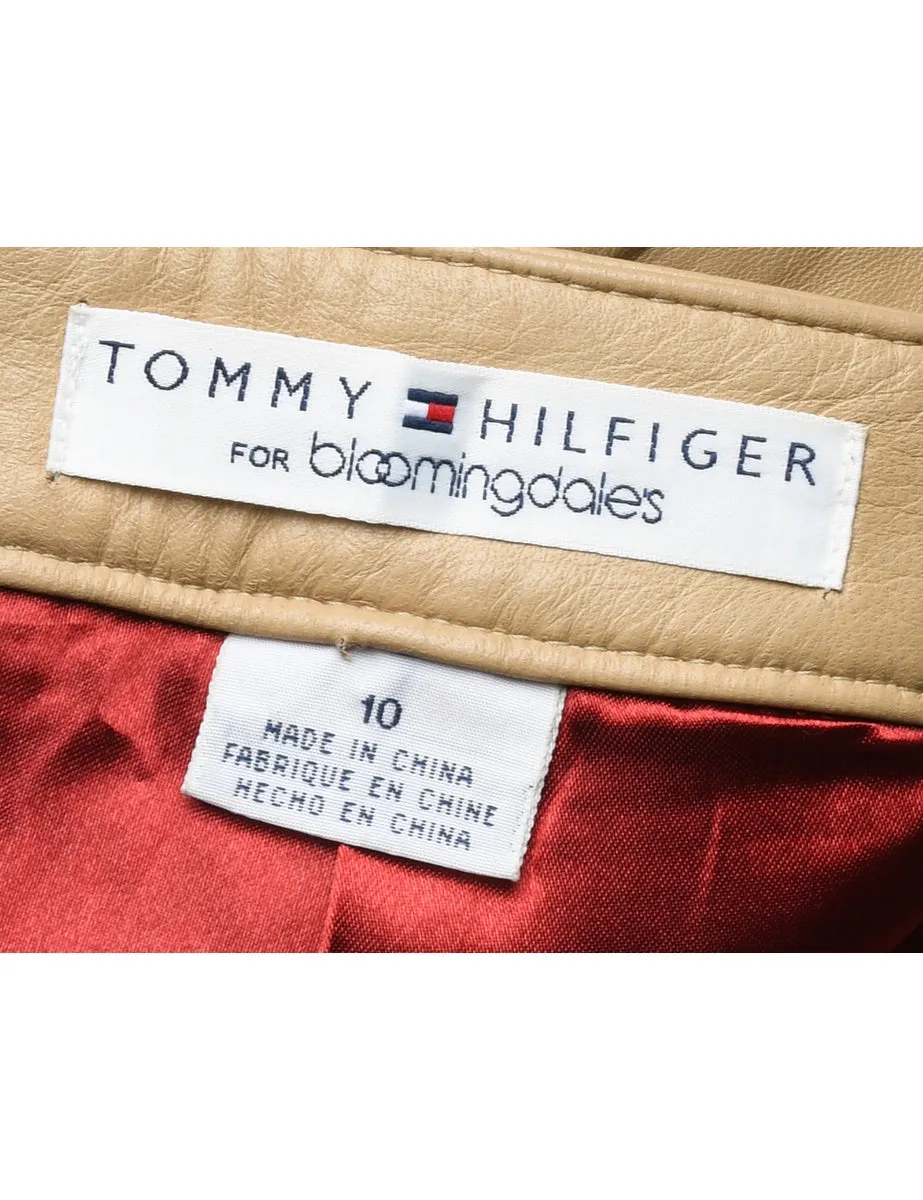 Tommy Hilfiger Light Brown Flared Leather Trousers - W32 L29