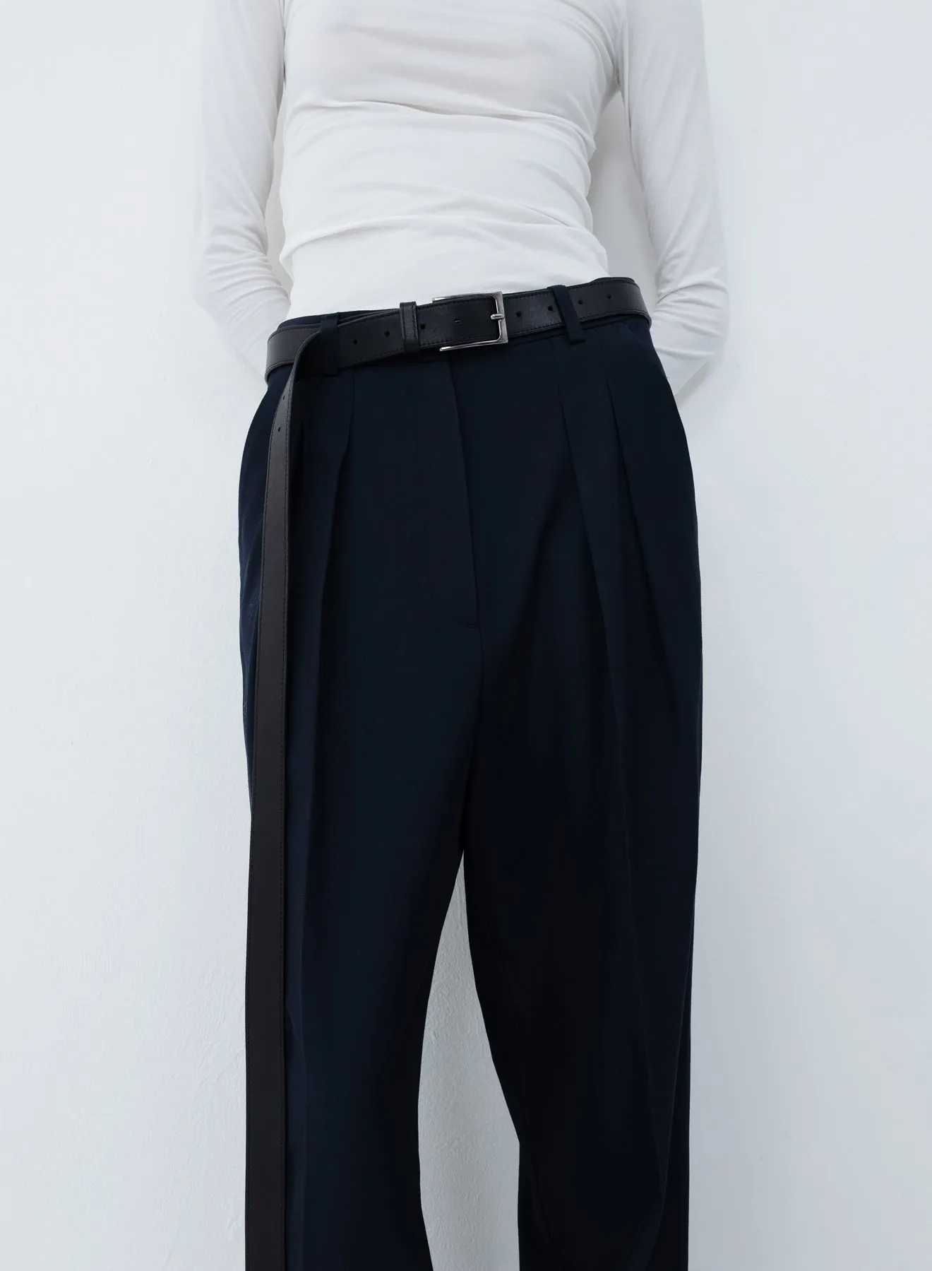 Trousers light wool | navy