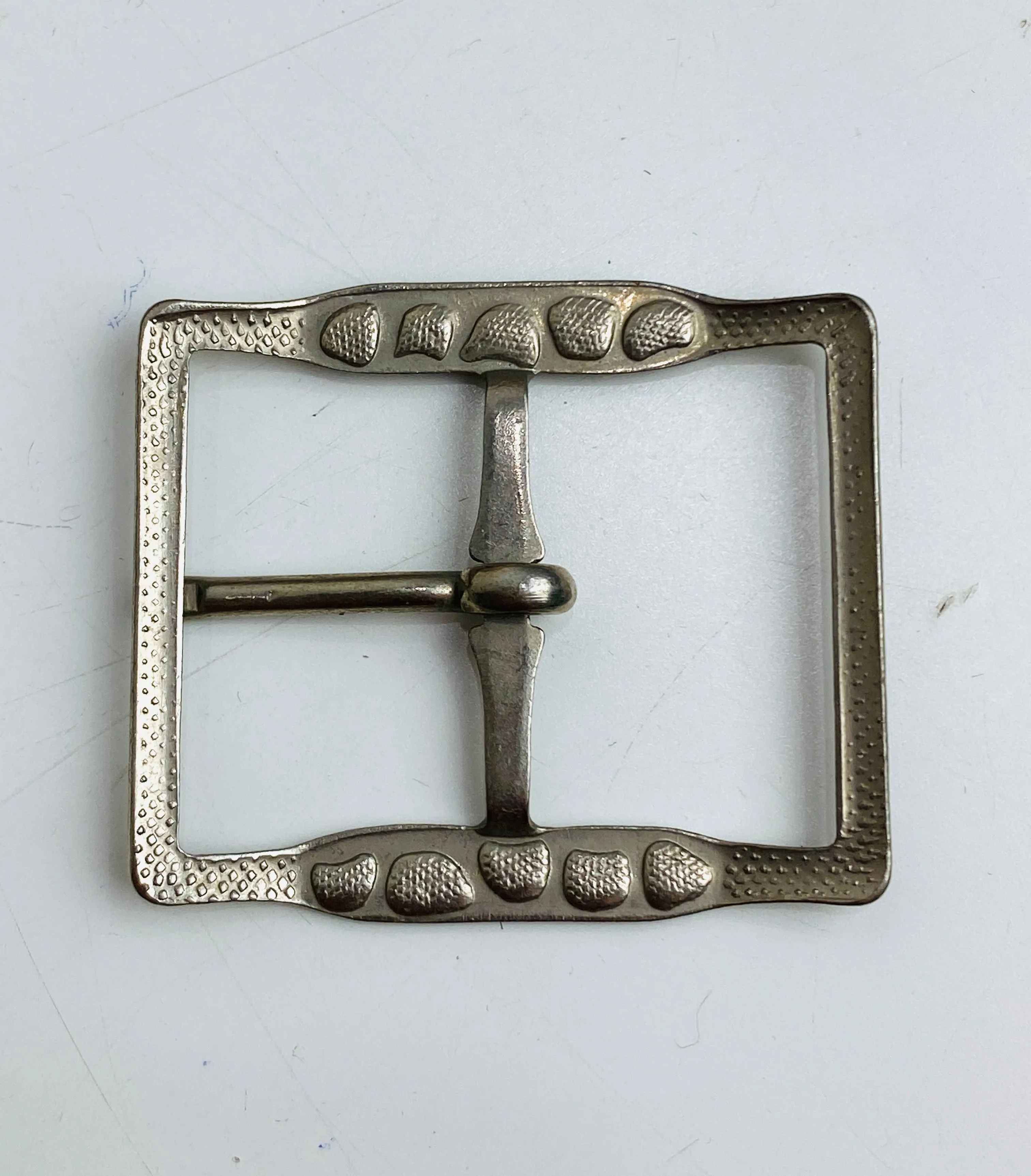 Vintage 1920s/30s Silver & Green Art Deco Belt Buckle