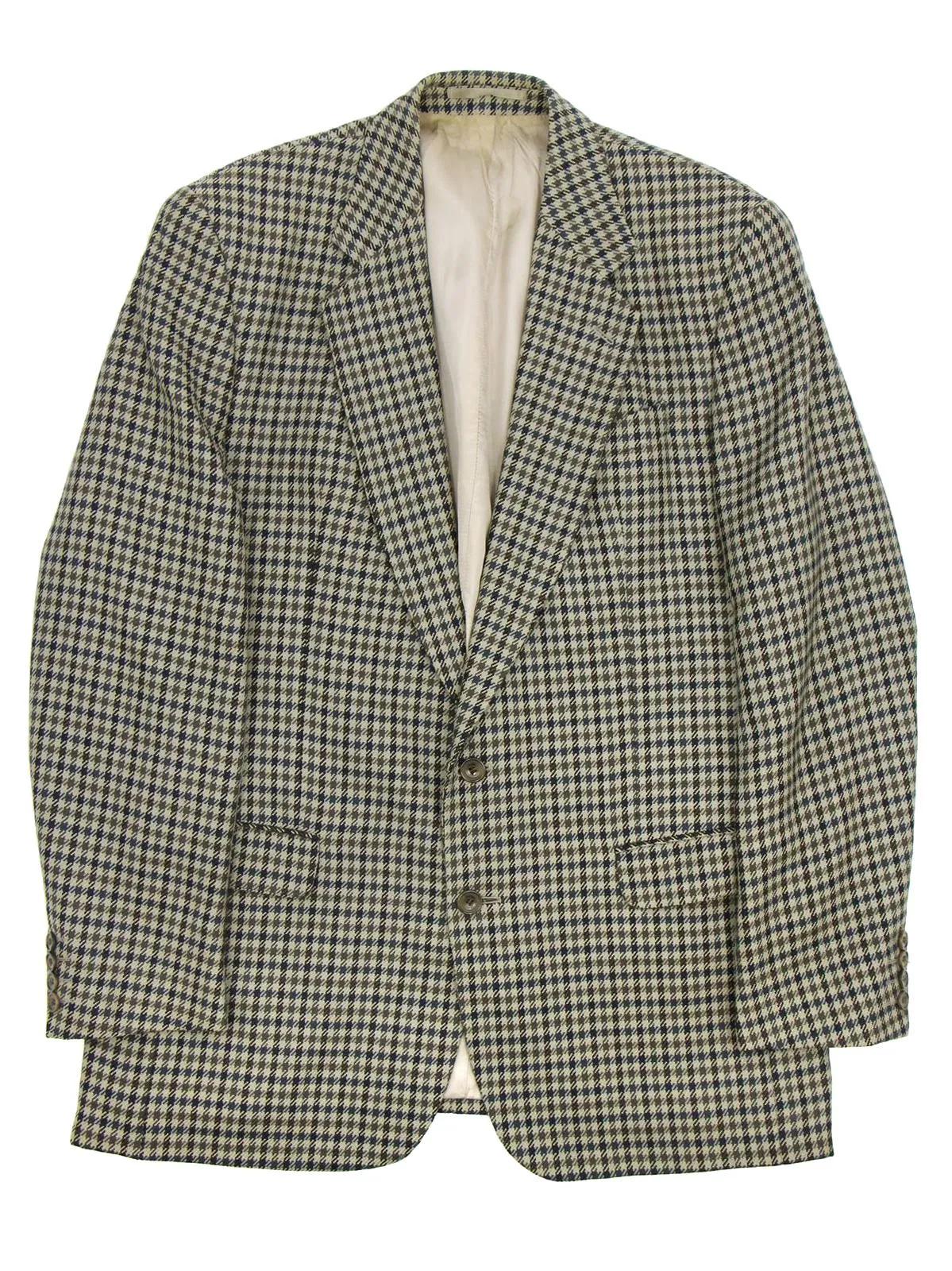 Vintage Harrods Beige Check Pure Wool Jacket