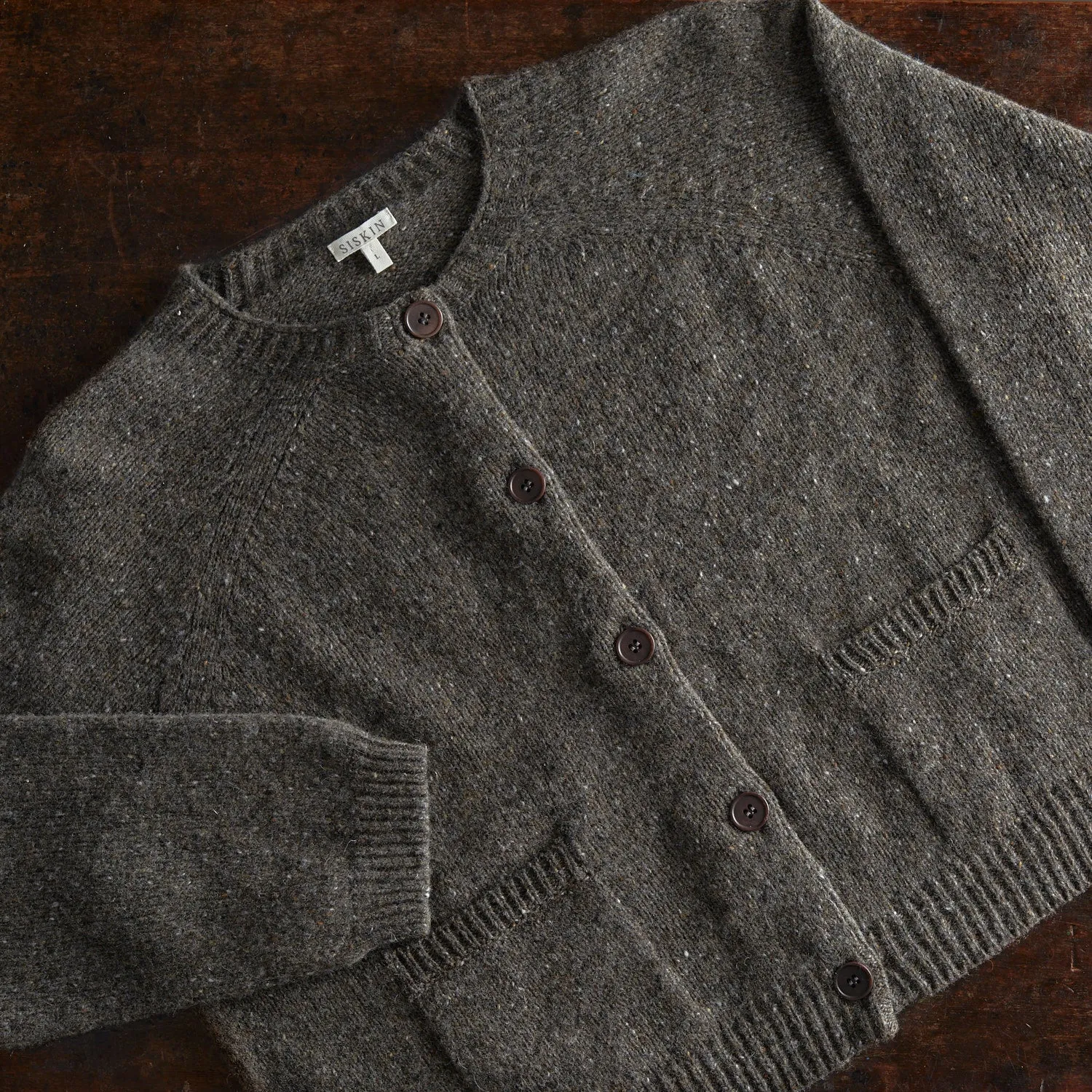 Womens Terra Cardigan - Donegal Wool - Granite