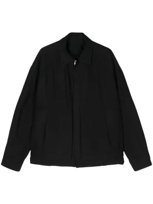 Wool-Cotton Blended Collared Jacket