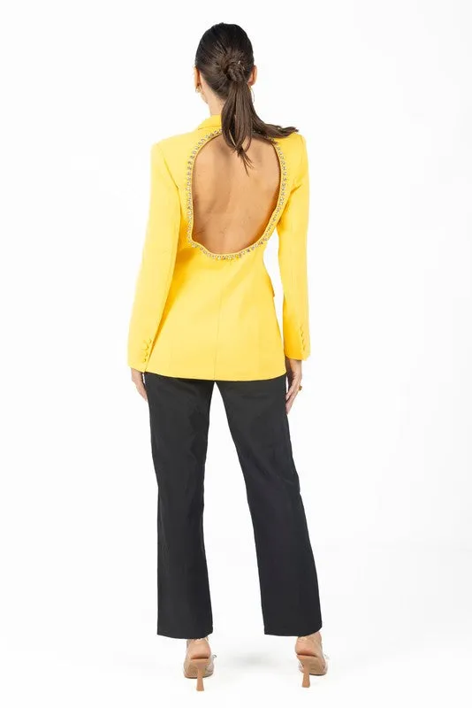 Yellow Paris Backless Blazer