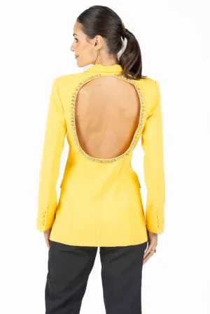 Yellow Paris Backless Blazer