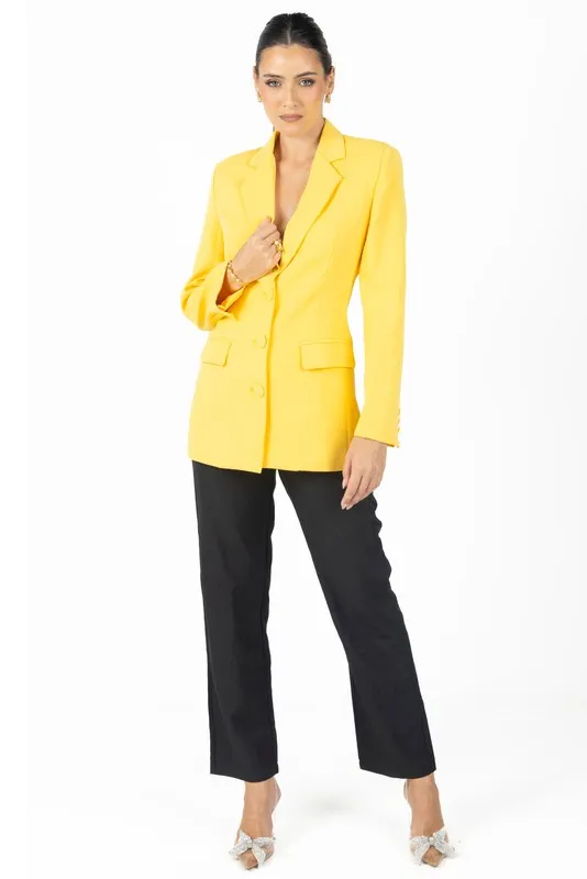 Yellow Paris Backless Blazer